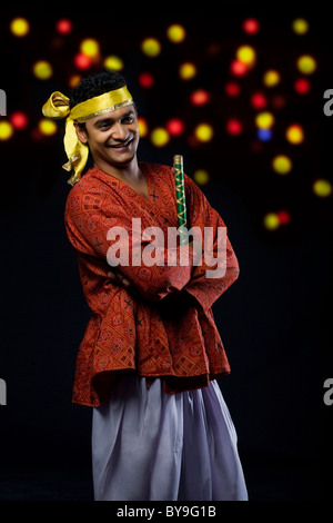 Portrait of a dandiya dancer