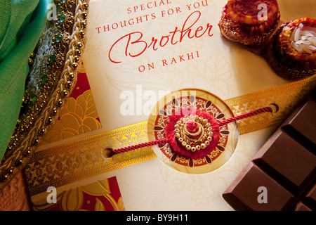 Rakhi and greeting card Stock Photo