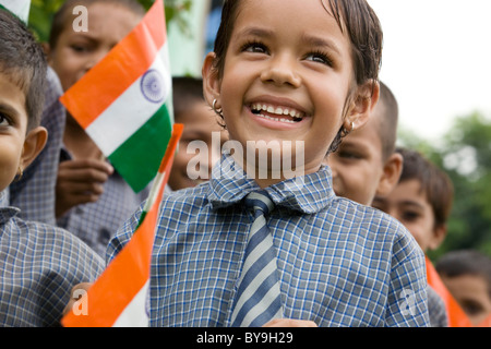 School girl celebrating Independence Day Stock Photo