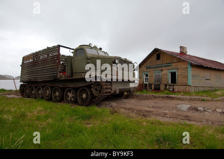 caterpillar cross-country vehicle AT-T ,  Barents Sea, Arctic regions, Russia Stock Photo