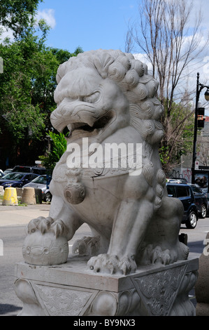 Decorative Chines Lion Guarding China Town In Montreal Stock Photo