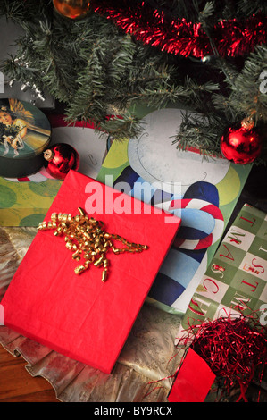 christmaas gifts under christmas tree Stock Photo