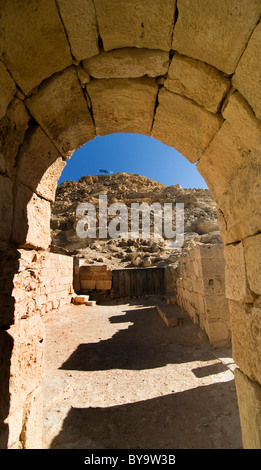 The ruins of the beautiful Nabatean town of Avdat in the Israeli Negev desert. Stock Photo