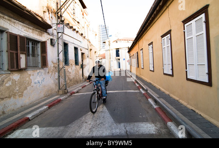 Early morning in Neve Tzedek neighborhood in Tel Aviv. Stock Photo