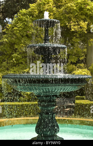 Backyard fountain at a  18th century home in the historic district of Charleston,SC Stock Photo