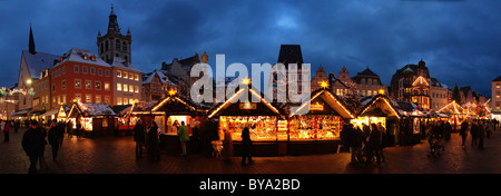 Trier Christmas Market on Hauptmarkt square, Trier, Rhineland-Palatinate, Germany, Europe Stock Photo