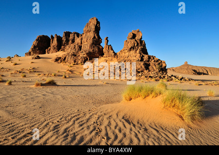 Sandstone rock formation on Tasset Plateau, Tassili n'Ajjer National Park, Unesco World Heritage Site, Wilaya Illizi, Algeria Stock Photo