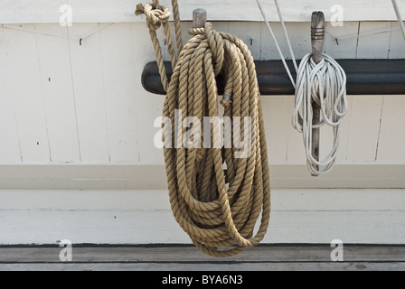 Rigging of the Historic Sailing Ship USS Constellation Stock Photo