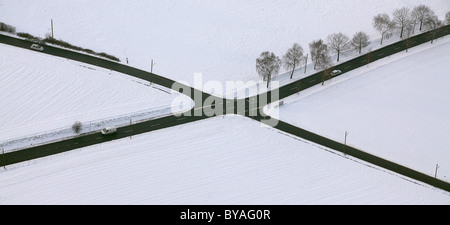 Aerial view, street intersection, Surkenstrasse, Haarstrasse, Stiepel, Bochum, Ruhrgebiet region, North Rhine-Westphalia Stock Photo