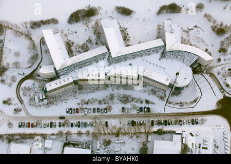 Aerial view, Witten-Herdecke University, a private university, snow, Witten, Ruhr area, North Rhine-Westphalia, Germany, Europe Stock Photo