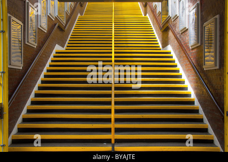 Long staircase at Stanmore Tube, Middlesex, England, UK, Europe Stock Photo