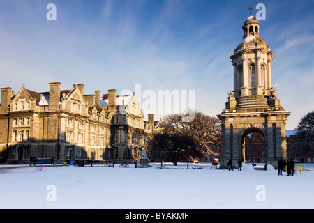 Historic Trinity College, Dublin. All trademarks and faces have been cloned out. Stock Photo