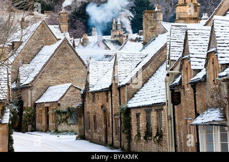 Castle Combe in the snow, Cotswolds, Wiltshire Stock Photo - Alamy