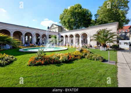 Pensioners in the Kurgarten Cafe, a cafe in a spa garden of the Kurhaus
