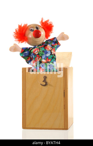 Jack-in-the-box, symbolic image for a surprise Stock Photo