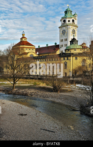 Muellersches Volksbad public swimming pool, Isar river, Munich, Bavaria, Germany, Europe Stock Photo