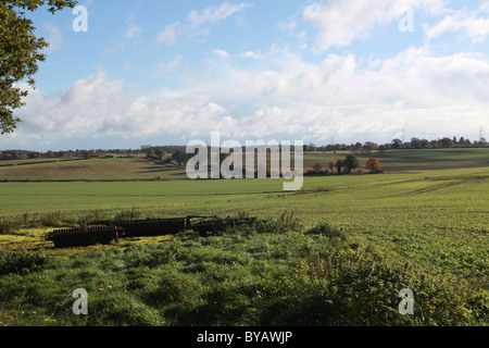 Autumn farming agricultural English country landscape Stock Photo