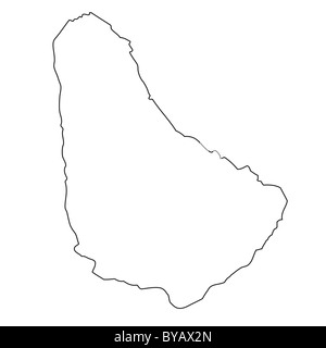 Outline, map of Barbados Stock Photo