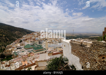 View of Moulay Idris, one of the holy cities of Islam, Morocco, Africa Stock Photo
