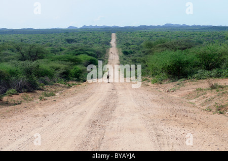 Bumpy road through the southern Omo Valley, Ethiopia, Africa Stock Photo