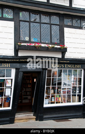 Old King's school shop crooked house, Canterbury, Kent, UK Stock Photo