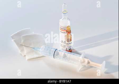 Syringe, infusion solution, ampoule, ampule Stock Photo