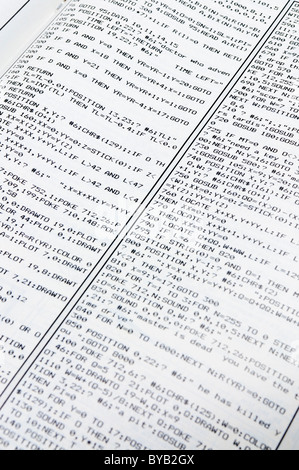 BASIC program in a computer magazine from 1983 Stock Photo