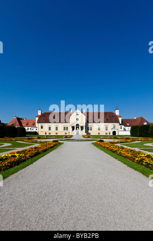 View of the Altes Schloss Schleissheim castle with castle gardens, Oberschleissheim near Munich, Upper Bavaria, Bavaria Stock Photo