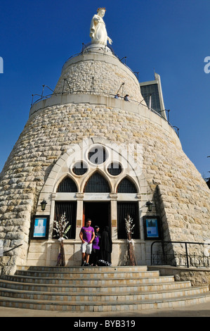 Maronite Our Lady of Lebanon St. Mary chapel and statue, Harissa, Lebanon, Middle East, West Asia Stock Photo