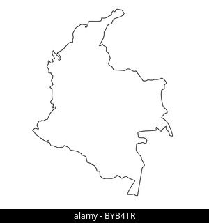 Outline, map of Colombia Stock Photo