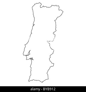 Outline map of Portugal Stock Photo - Alamy
