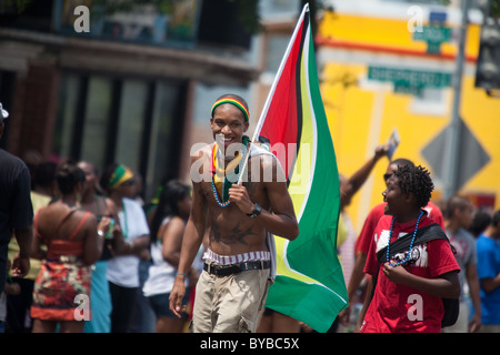 Launched by a large Caribbean-style parade, the DC Caribbean Carnival is held annually in Washington, DC. Stock Photo