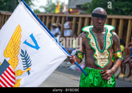 Launched by a large Caribbean-style parade, the DC Caribbean Carnival is held annually in Washington, DC. Stock Photo