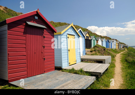 Beach huts in southengland coast UK england europe Stock Photo