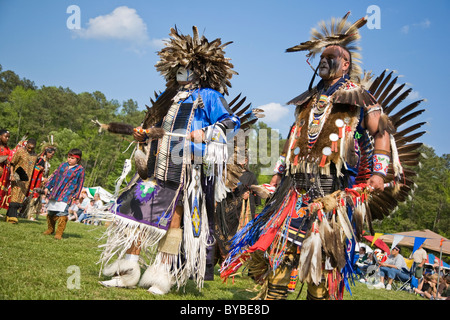 Native Americans dance at the 8th Annual Red Wing PowWow in Virginia Beach, Virginia. Stock Photo