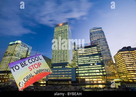 Banking and financial sector buildings at Canary Wharf in London UK Stock Photo