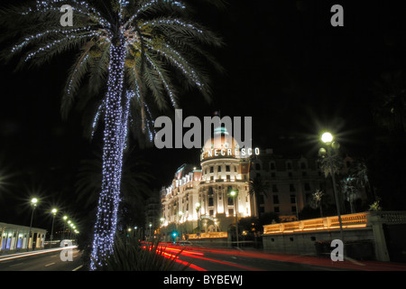 Palm Tree On The Promenade Des Anglais Nice Against A Red Sky Stock Photo Alamy