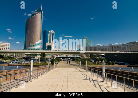 Modern architecture at Bayterek Tower, Astana, Kazakhstan, Central Asia Stock Photo