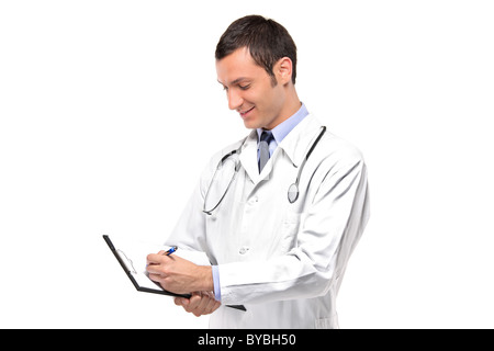 A medical doctor writing down Stock Photo
