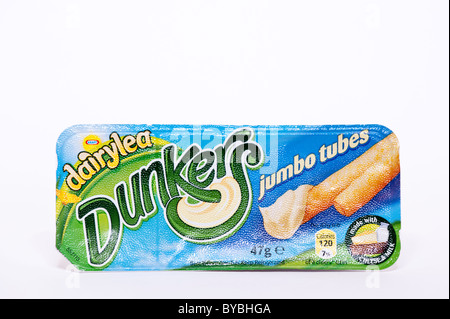 A packet of Kraft Dairylea dunkers on a white background Stock Photo