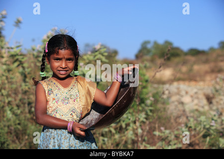 cute girl Andhra Pradesh South India Stock Photo