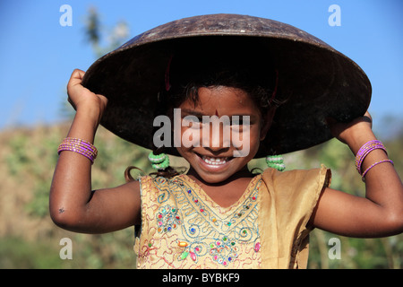 cute girl Andhra Pradesh South India Stock Photo