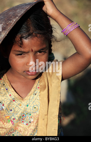 cute girl Andhra Pradesh South India Stock Photo