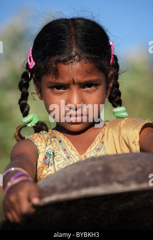 cute girl Andhra Pradesh South India Stock Photo