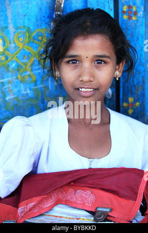 cute school girl Andhra Pradesh South India Stock Photo - Alamy