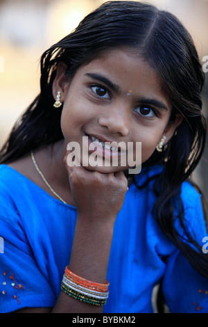 cute girl Andhra Pradesh South India Stock Photo