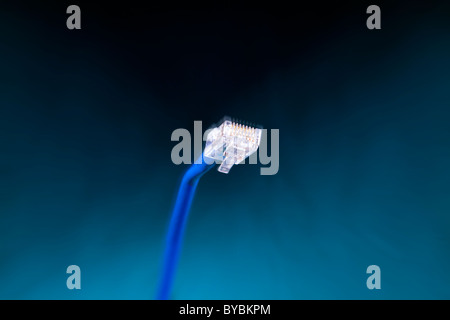 An RJ-45 network connector Stock Photo