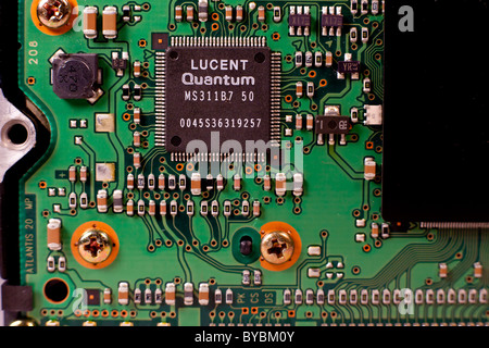 A UDMA hard drive circuit board with a Lucent microchip Stock Photo