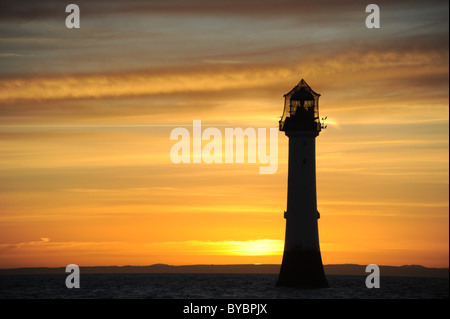 The Bell Rock Lighthouse 12 miles off the coast of Arbroath in the north east of Scotland.  Photographed in January  2011 Stock Photo