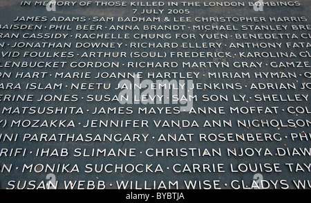 Memorial to victims of 7/7 bombings, Hyde Park, London Stock Photo